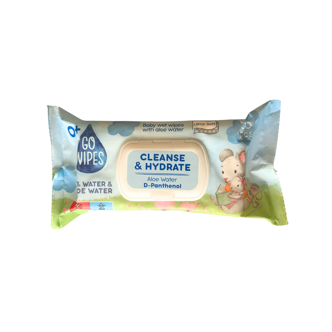 Servetele umede copii Apa de Aloe si D-Panthenol, cu capac, 60 buc/pachet